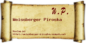 Weissberger Piroska névjegykártya