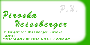 piroska weissberger business card